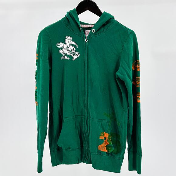 Victoria’s Secret PINK Green University of Miami Hurricanes Zip Hoodie - Picture 1 of 10
